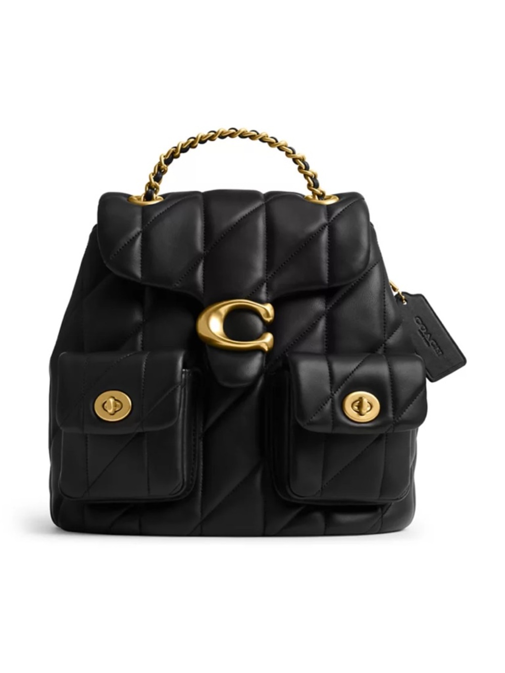 Coach Tabby Quilted Leather Shoulder Bag with Gold Hardware